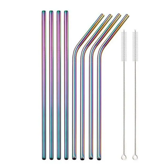 Set of metal straws 8pcs- more colours