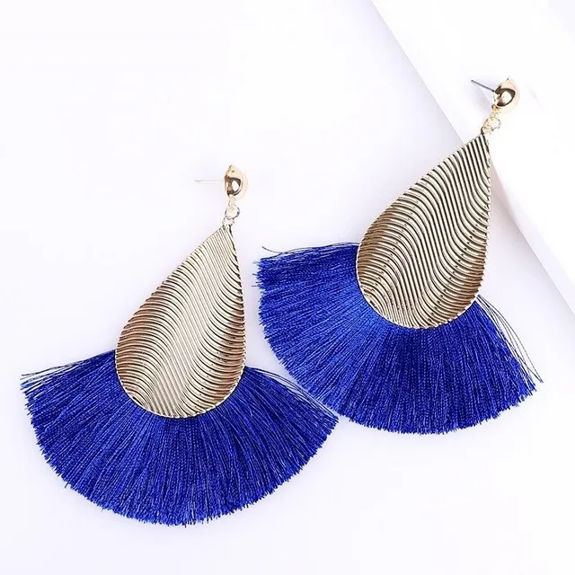 Women's hanger earrings with tassel G580