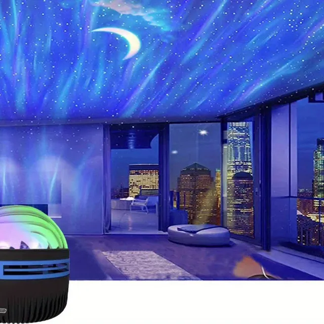 Multifunction USB Projection Light with Wave Effect, 7 Color, with Remote Control - For Living Room and Bedroom