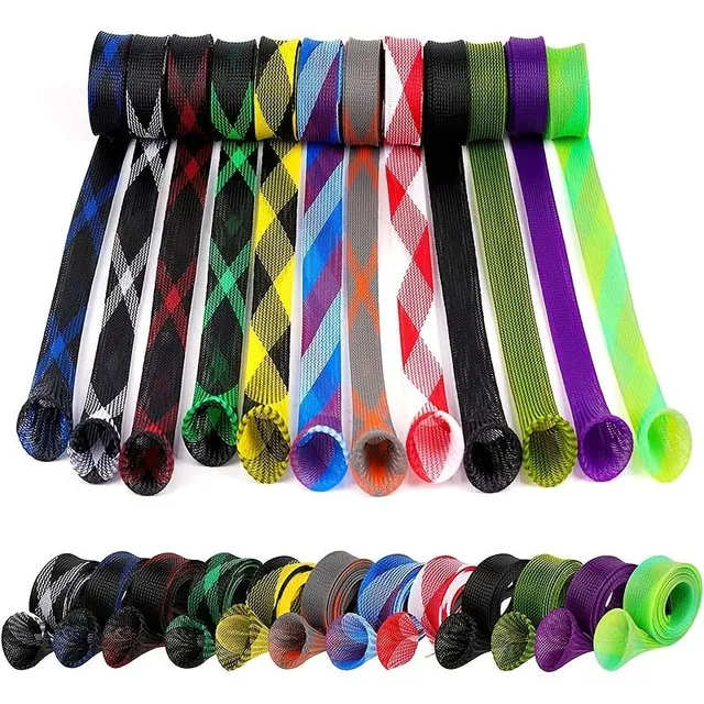 12x Knitted fishing rod string - protects casting and spinning rods, ideal for sea fishing and storing equipment