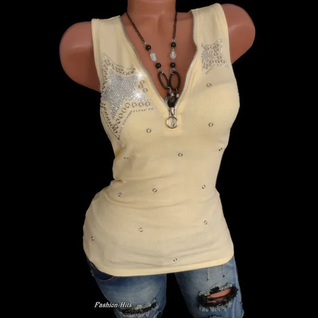 Women's tank top with sequin stars