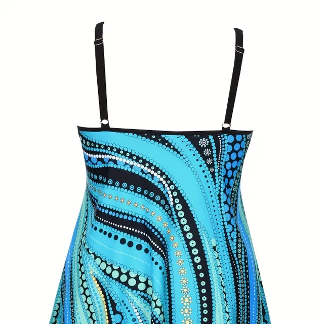 Large volume casual swimsuits, women's excessive flowing floral two-piece swimsuits with exposed shoulders and shorts