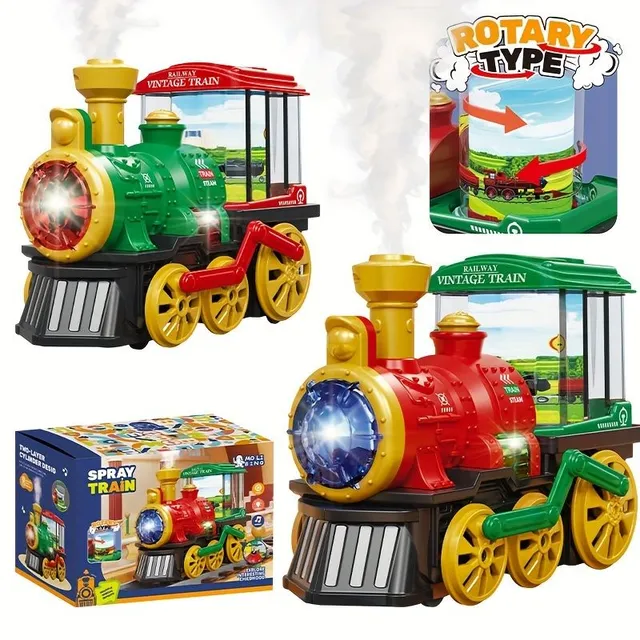 Interactive steam train with light, sound and smoke for children from 3 to 5 years old