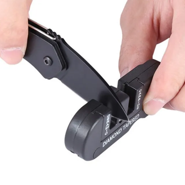 Practical pocket sharpener with key clamp