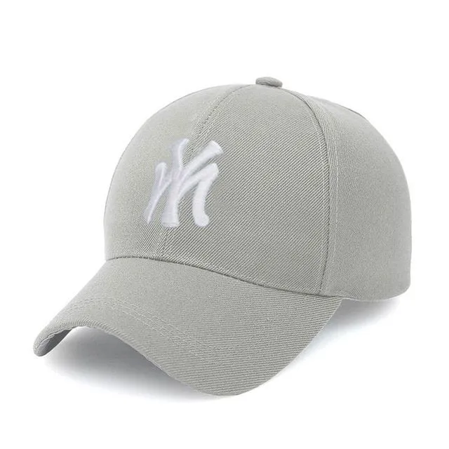 Unisex modern cap with NY patch gray