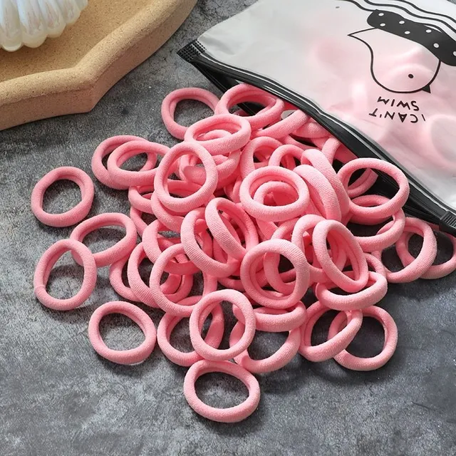 Beautiful hair elastics - 100 pieces