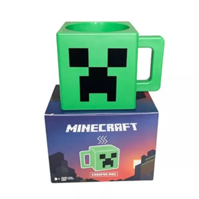 Cana din plastic pentru copii cu mâner, cu motive din popularul Minecraft