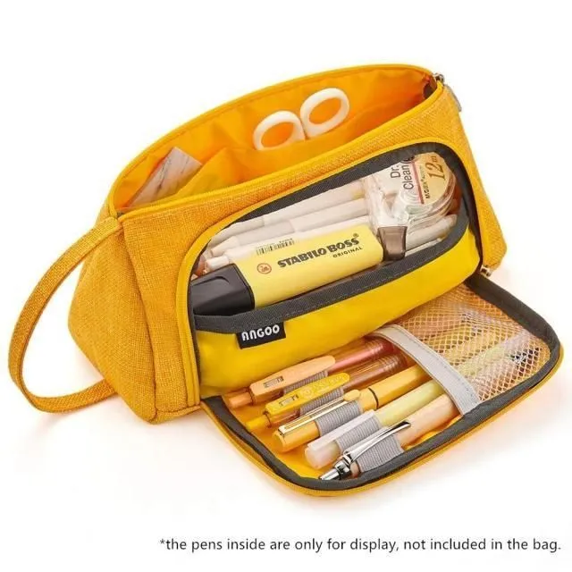 Coloured pencil case bright-yellow