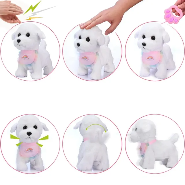 Electronic hairy dog for children - with accessories