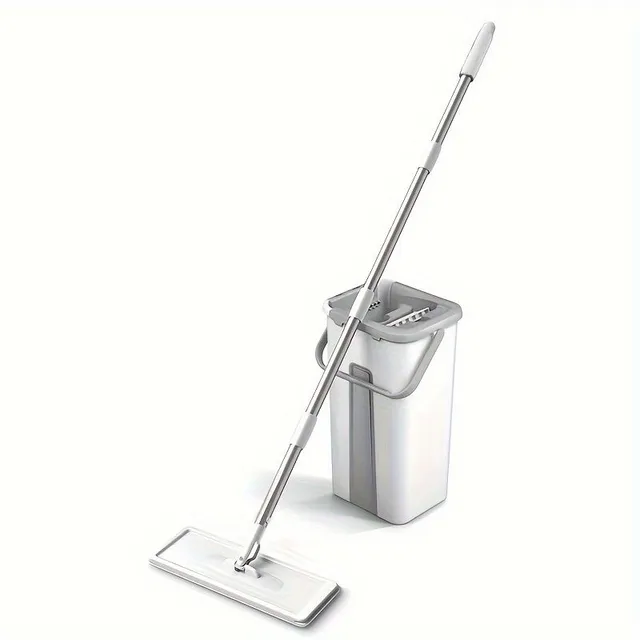 Cleaning kit with mop and bucket © Mop for flat wiping without using hands and dust removal