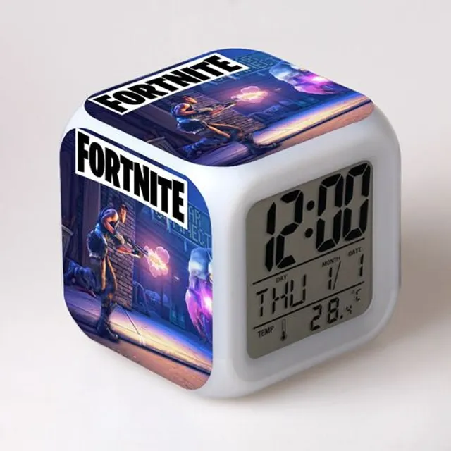 Réveil lumineux original avec motif du jeu vidéo Fortnite