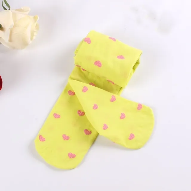 Girl single color stockings decorated with hearts