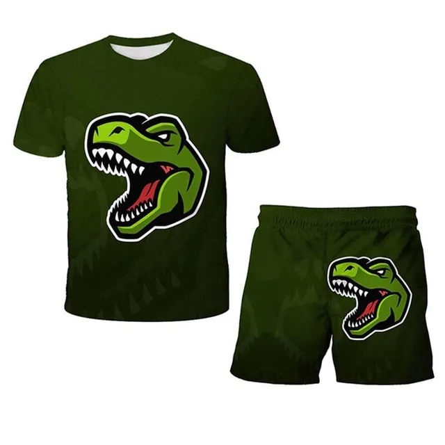 Set sportiv de vară pentru copii cu imprimeu Jurassic World - tricou + pantaloni scurți