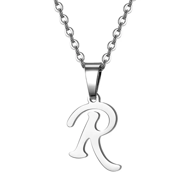 Necklace with letter of steel - Pendant with letter of stainless steel