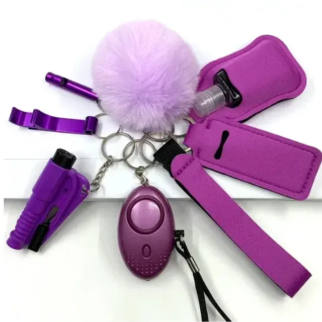 Set of keychains for self-defense women - different colors and designs