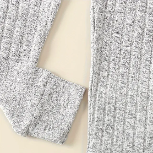 Set confortabil pentru fete cu pulover monocrom și pantaloni jogger - îmbrăcăminte pentru copii pentru primăvară și toamnă - cadou