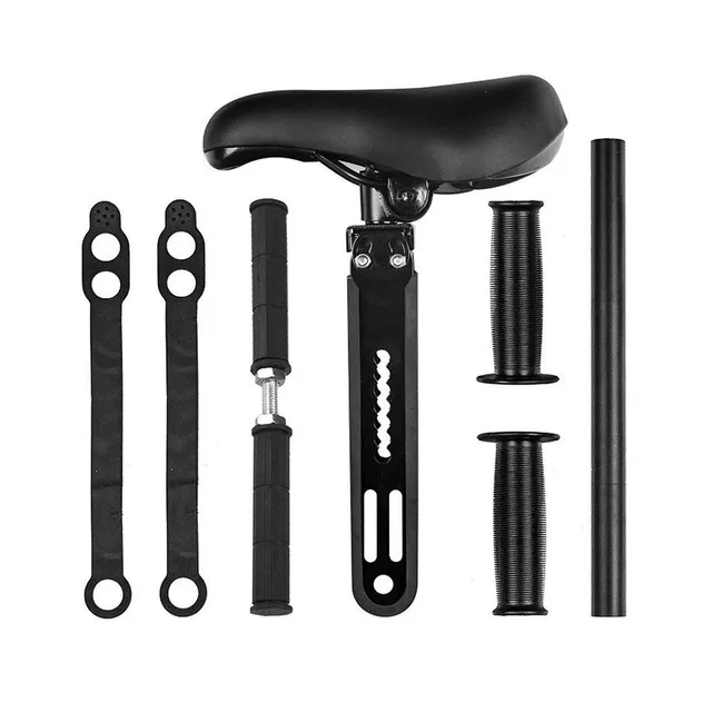 Child-adjustable bicycle seat and handlebars for mountain bike