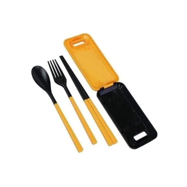 Cestovní příbor s hůlkami + pouzdro - 4 barvy oranzova