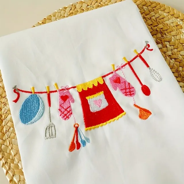 Holiday napkin with embroidery for elegant dining