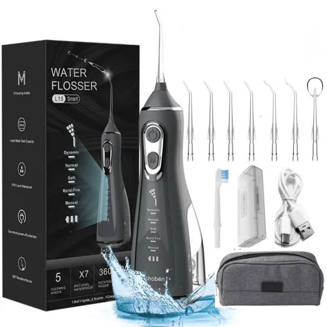 Portable oral irrigator with water