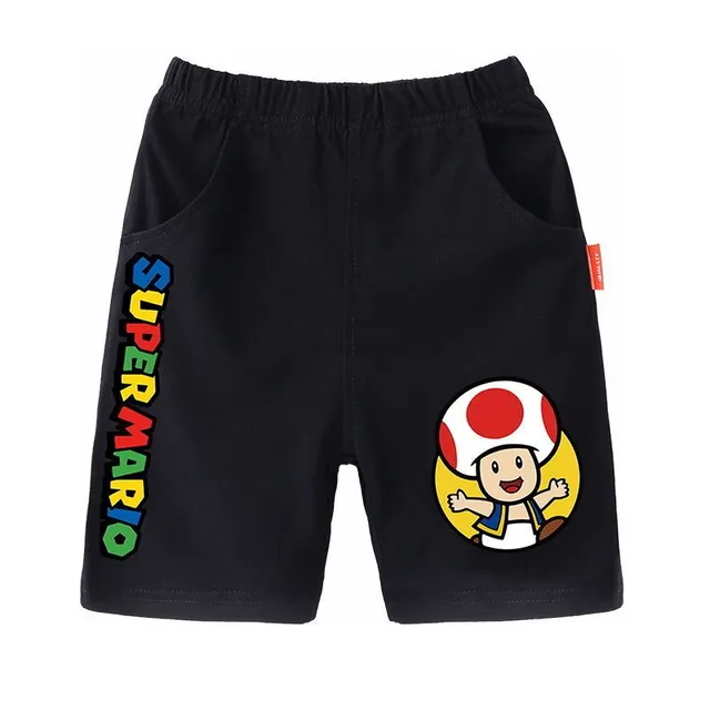 Trendy children's shorts printed with the popular animated film Super Mario