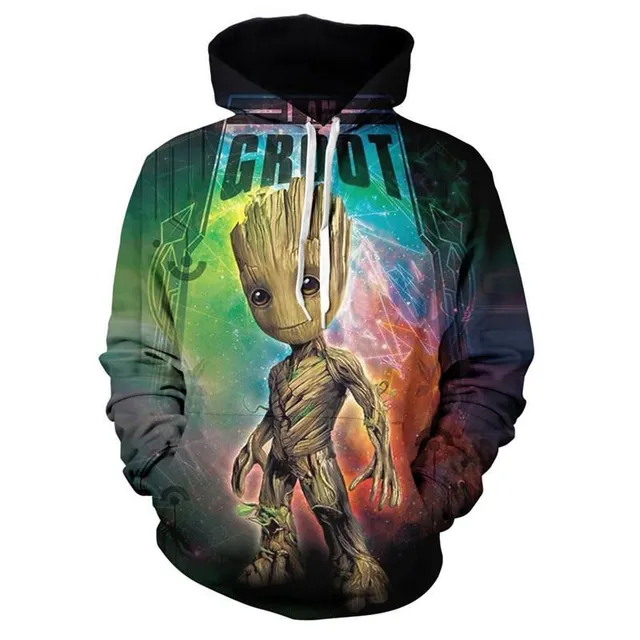 Unisex hoodie with Groot print and hood