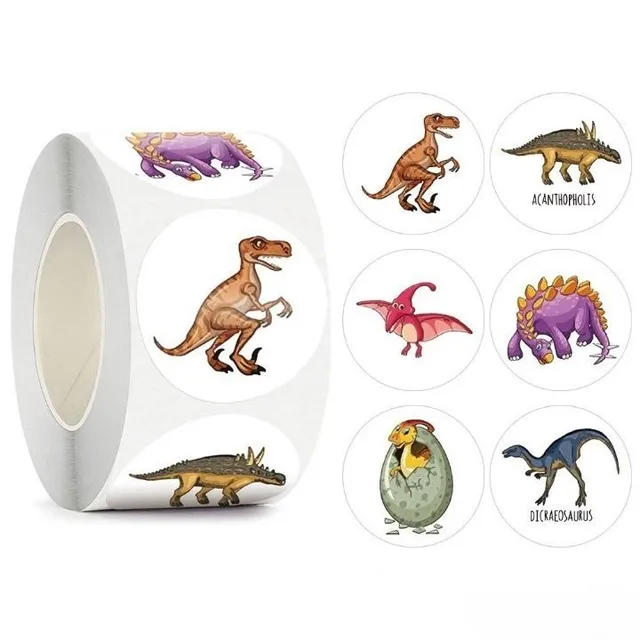 Children's cartoon stickers with dinosaurs - 100 pcs