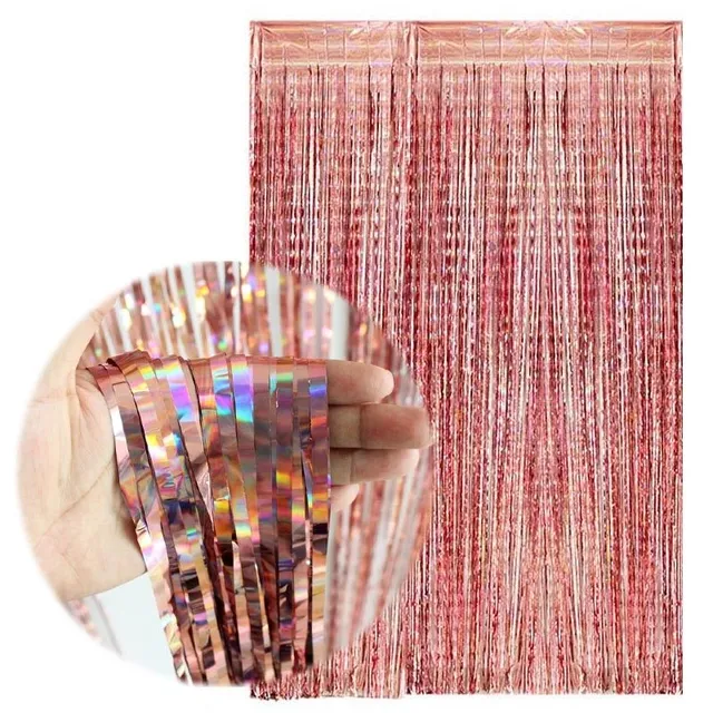 Decorative curtain with glitter