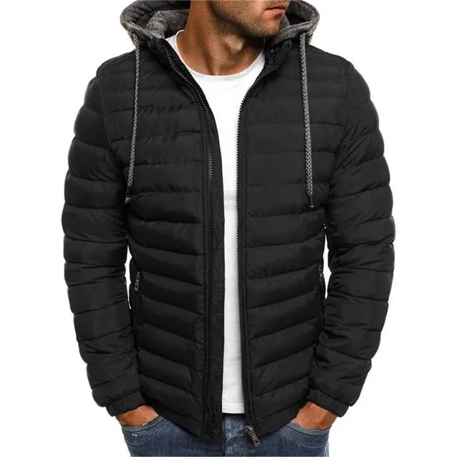 Men's sports quilted jacket with hood