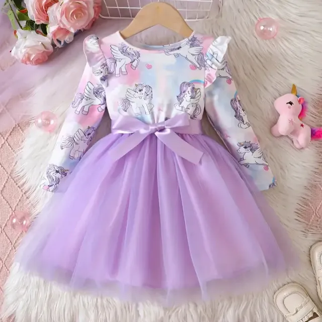 Robe tutu de Noël pour filles avec tulle et manches longues - robe élégante et festive pour filles