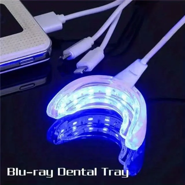 Teeth whitening accelerator with LED light - For home use and travel