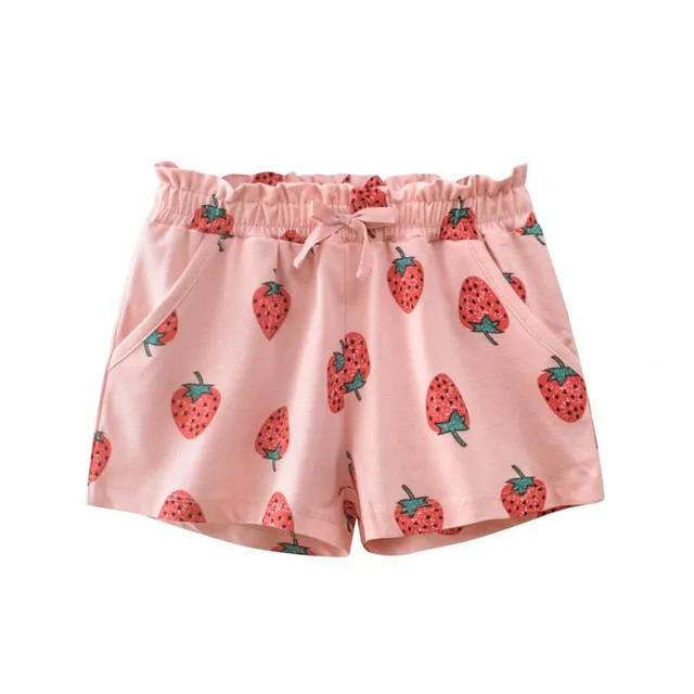 Children's classic sports summer elastic shorts with fruit printing