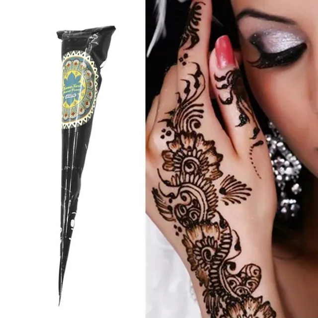 Természetes henna ideiglenes tetoválásokhoz - fekete