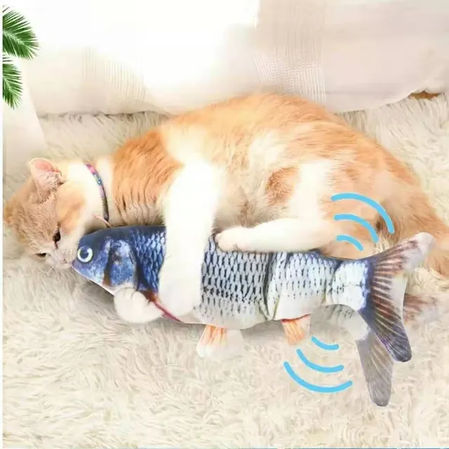 Nabíjecí hračka pro kočky ve tvaru ryby - interaktivní hračka pro kočky