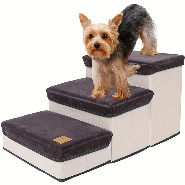 1 pc Foldable 3 storey steps for pets with storage space. Dogs and cats - small and medium breeds