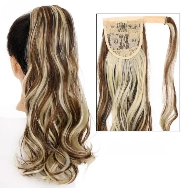 Women's long synthetic hair extensions for thickening hair