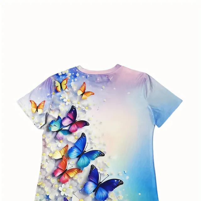 Butterfly leotard with short sleeve and neckline to round, free, for spring and summer, women's