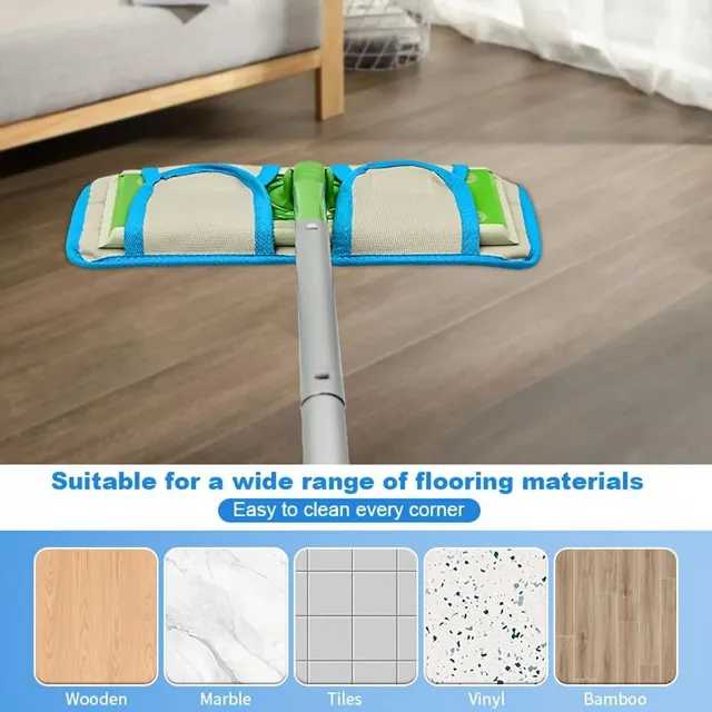 Compact portable mop with sponge for easy cleaning of glass and household