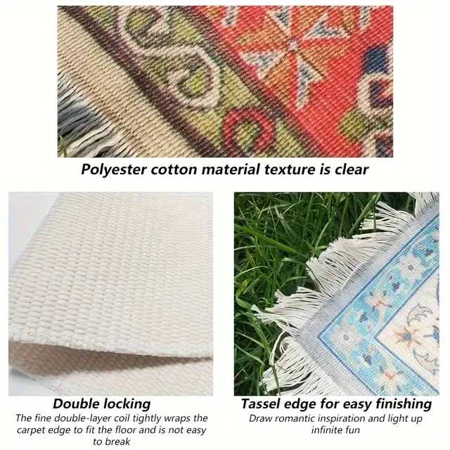 1ks Piknikový koberec v boho stylu s nepromokavou podložkou - ideální pro venkovní kempování a pikniky