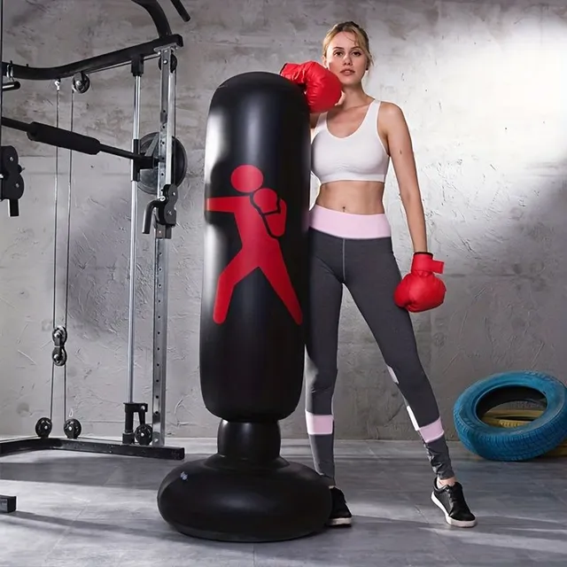 1pc Inflatable punching bag with stand - ideal for karate and taekwondo