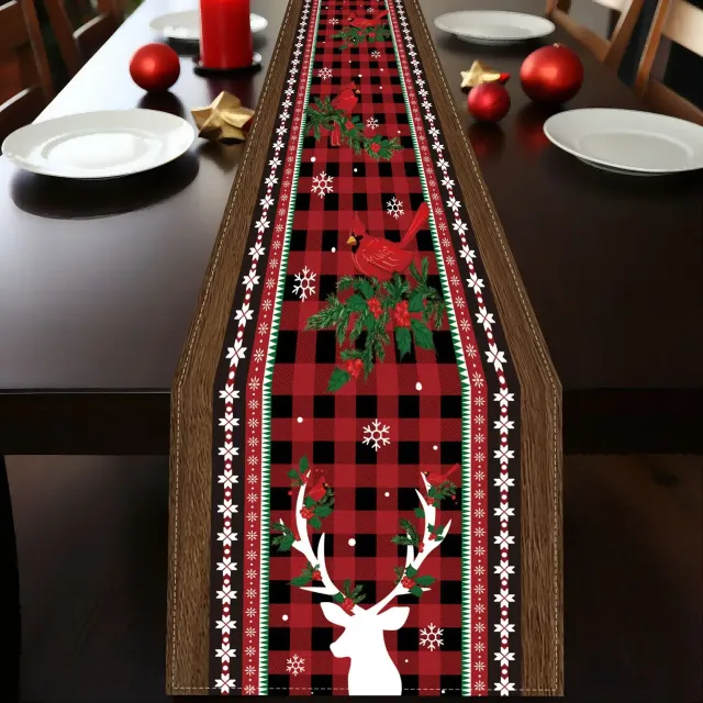 Covoraș de masă de Crăciun din in pentru casă și sufragerie
