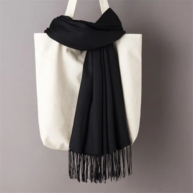 Women's monochrome cashmere scarf