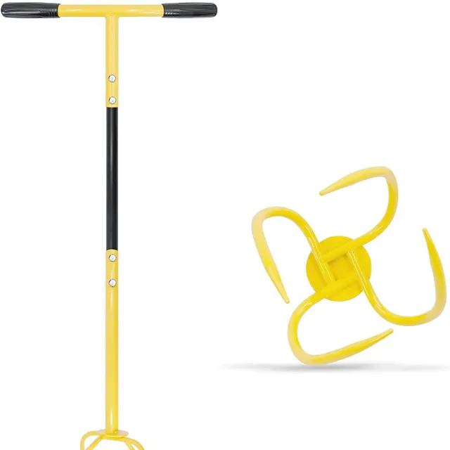 Garden Cultivator - Soil Cultivator with swivel handle and detachable spiral attachment