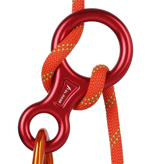 Climbing eight with carabiner for rappelling and descent (35 kN)