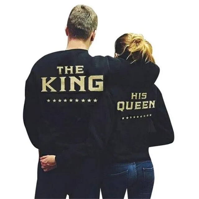 A sweatshirt for love couples Queen and King