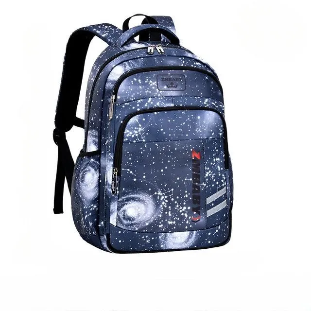 Children's school backpack with galaxy motifs