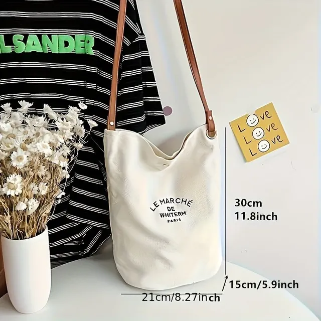 Student backpack, canvas crossbody bag and one tote bag in one