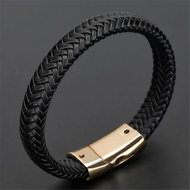 Luxury men's leather bracelets - more variants