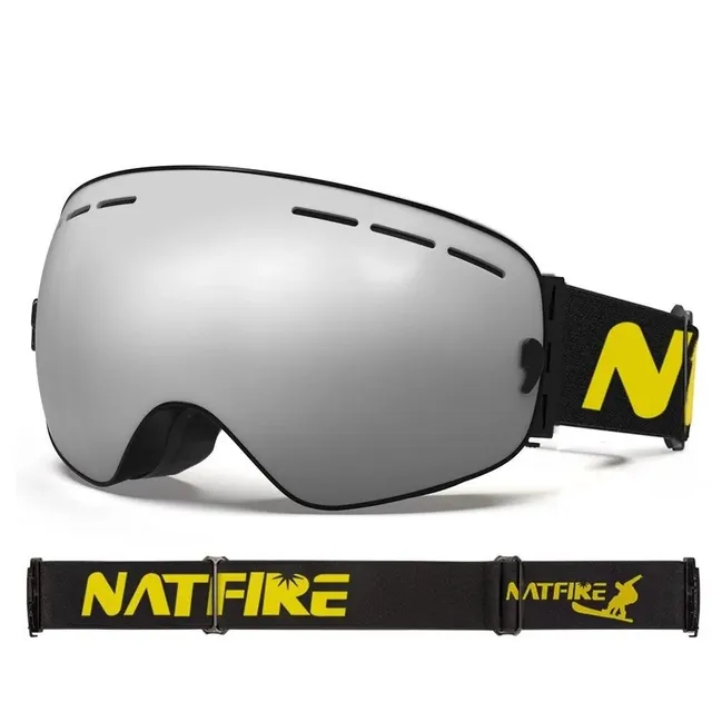 Lunettes de ski avec effet miroir - Lunettes de ski et snowboard avec protection UV400, lunettes de ski compatibles avec le casque anti-buée 17,8 x 9,8 cm