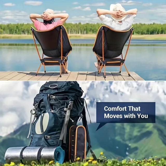 Odnímateľné prenosné skladacie mesačné stoličky - Ideálne pre kempovanie, pláž, rybolov